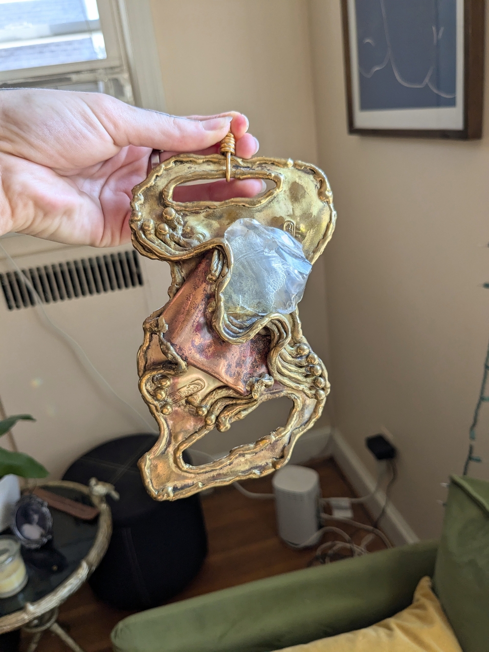 70s Carvalhu's Rio Brutalist Oversized Brass Pendant